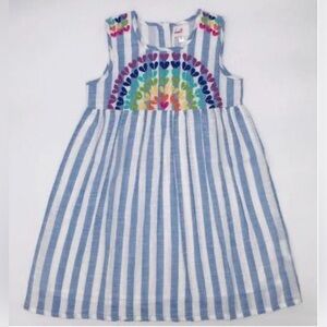 CHEENI Girls Embroidered Rainbow Sweetheart Dress - 3T